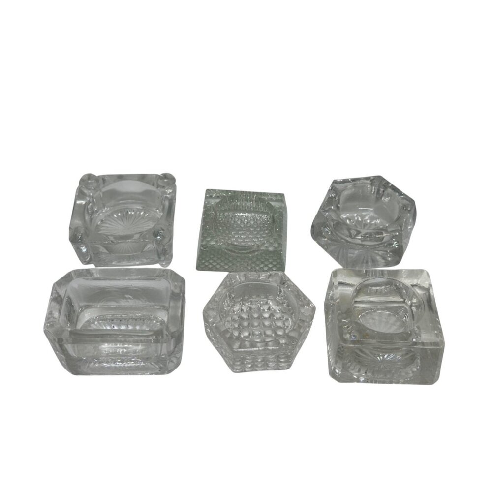 VTG Mismatched Cut Glass Crystal Salt Cellars – Bohemian Cottage Core Dips Set 6